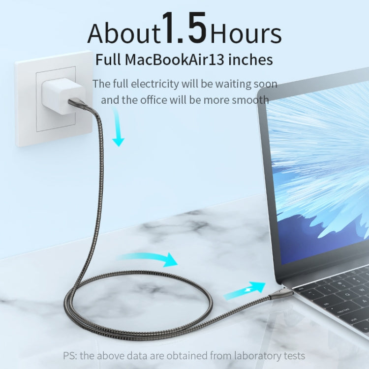 ADC-009 USB-C / Type-C to 8 Pin Zinc Alloy Hose Fast Charging Data Cable, Cable Length: 1m (Silver)