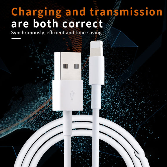 IVON CA19 2.4A USB to 8 Pin Fast Charge Data Cable for iPhone, iPad, Length: 1m
