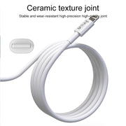 IVON CA70 8 Pin Fast Charging Data Cable, Length: 3m (White)