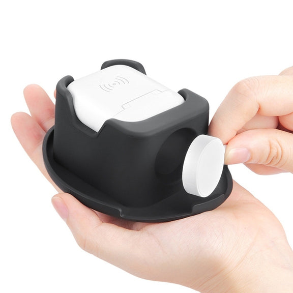 3 in 1 Charger Holder Base for Watch & AirPods with Zippered Storage Bag & Carabiner