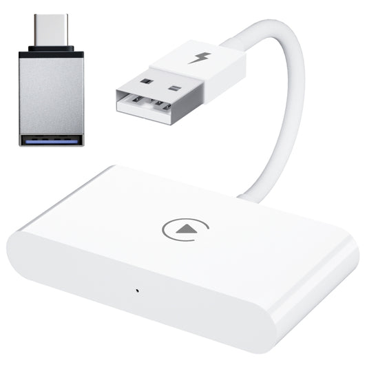 USB + USB-C / Type-C Wired to Wireless Carplay Adapter for iPhone(White) - free shipping - PMC Jewellery - Order now!