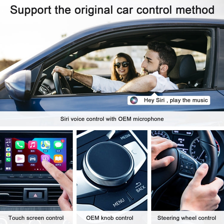 USB + USB-C / Type-C Wired to Wireless Carplay Adapter for iPhone(White)