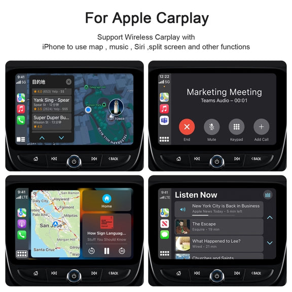 USB + USB-C / Type-C Wired to Wireless Carplay Adapter for iPhone(White)