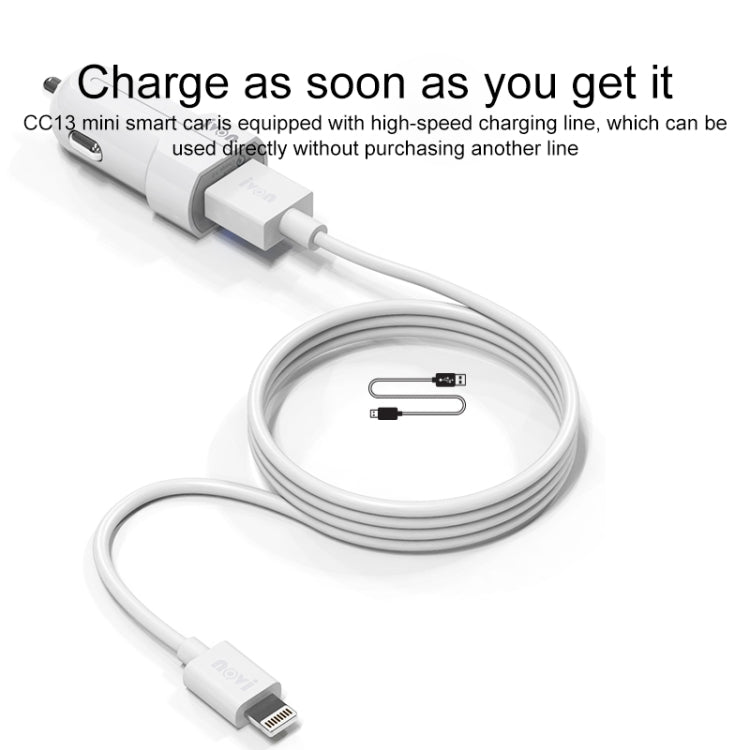 IVON CC13 QC 3.0 Fast Charging Car Charger (White) - Car Charger by IVON | Online Shopping South Africa | PMC TechLife