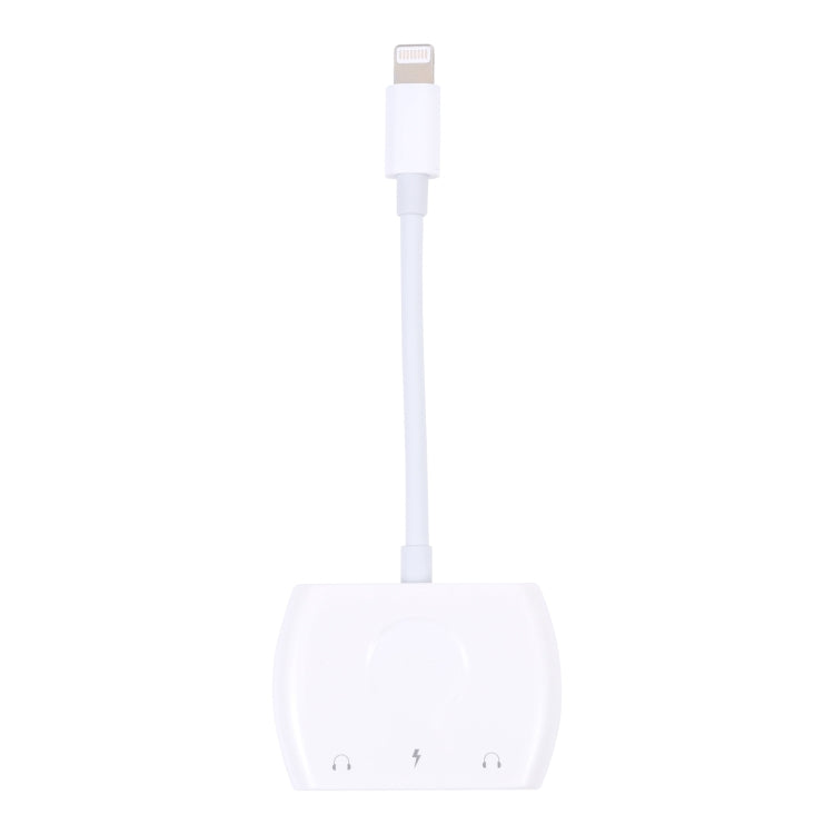 8 Pin Male to 8 Pin+ Dual 3.5mm Audio Female Headphone Adapter Adapter(White) - Earphone Adapter by PMC TechLife | Online Shopping South Africa | PMC TechLife