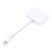 8 Pin Male to 8 Pin+ Dual 3.5mm Audio Female Headphone Adapter Adapter(White)