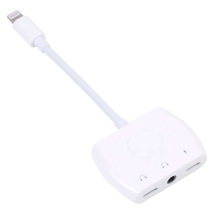 8 Pin Male to Dual 8 Pin+ 3.5mm Audio Female Headphone Adapter Adapter(White) - Earphone Adapter by PMC TechLife | Online Shopping South Africa | PMC TechLife