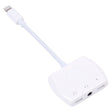 8 Pin Male to Dual 8 Pin+ 3.5mm Audio Female Headphone Adapter Adapter(White) - Earphone Adapter by PMC TechLife | Online Shopping South Africa | PMC TechLife