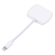 8 Pin Male to Dual 8 Pin+ 3.5mm Audio Female Headphone Adapter Adapter(White)