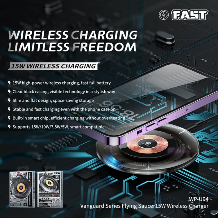 WK WP-U94 15W Flying Saucer Desktop Wireless Charger - free shipping - PMC TechLife - Order now!