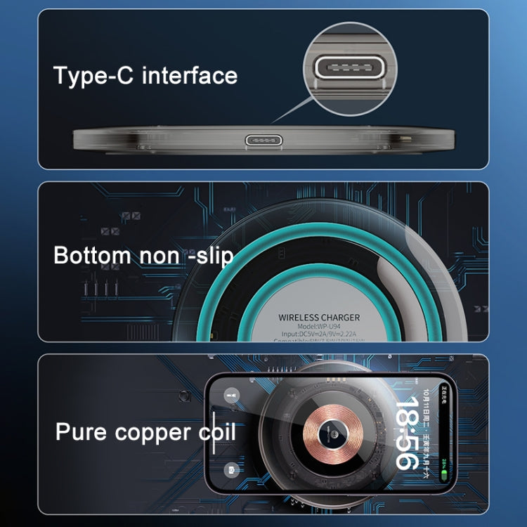 WK WP-U94 15W Flying Saucer Desktop Wireless Charger - free shipping - PMC TechLife - Order now!
