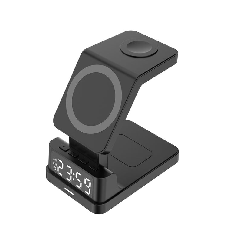 15W 4 in 1 Magnetic Clock Desktop Vertical Wireless Charger (Black) -  by PMC TechLife | Online Shopping South Africa | PMC TechLife