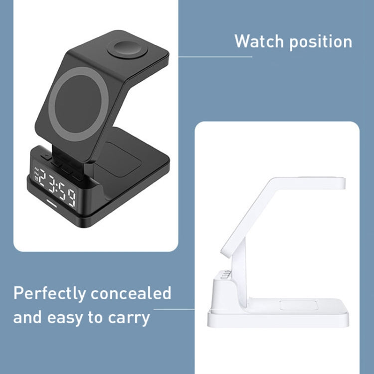 15W 4 in 1 Magnetic Clock Desktop Vertical Wireless Charger (Black) -  by PMC TechLife | Online Shopping South Africa | PMC TechLife