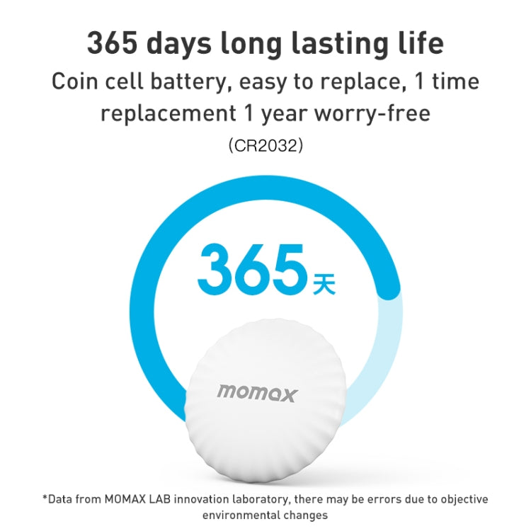 MOMAX PINTAG BR5 Wireless Positioning Anti-lost Device(White) - free shipping - PMC TechLife - Order now!