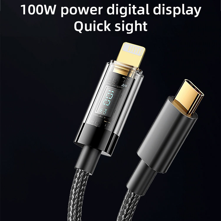 Mutural Li-CC008 1.2m 10W Transparent Digital Display USB to 8 Pin Charging Data Cable - Normal Style Cable by Mutural | Online Shopping South Africa | PMC TechLife | Buy Now Pay Later Mobicred