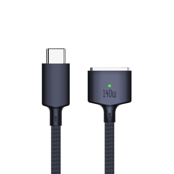 140W USB-C / Type-C to MagSafe 3 Nylon Braided Magnetic Charging Cable, Length: 2m (Blue)