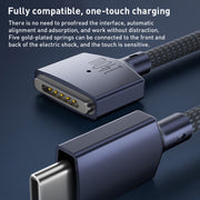 140W USB-C / Type-C to MagSafe 3 Nylon Braided Magnetic Charging Cable, Length: 2m (Blue)