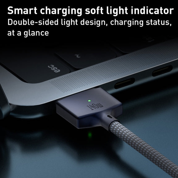 140W USB-C / Type-C to MagSafe 3 Nylon Braided Magnetic Charging Cable, Length: 2m (Blue)