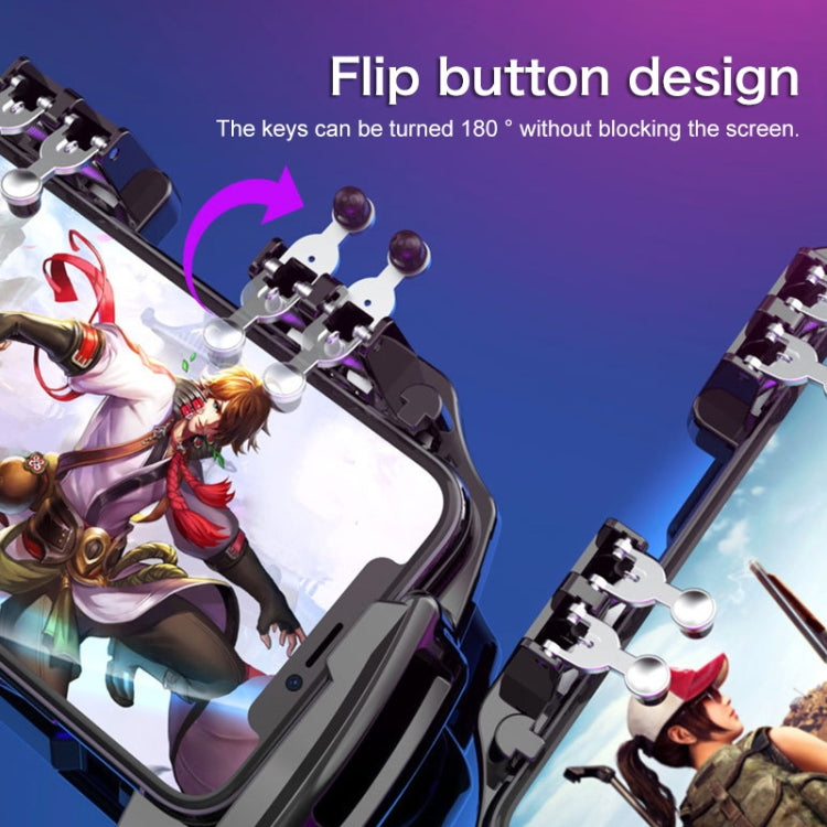 S-02 Six-finger Linkage Cool Wind Cooling Mobile Phone Gamepad with Bracket, Suitable for 4.7-6.5 inch Mobile Phones - Cooling Fan Radiator by PMC TechLife | Online Shopping South Africa | PMC TechLife