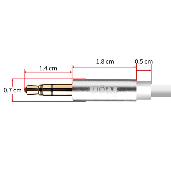 IVON CA55 3.5mm Male to Male AUX Audio Cable, Cable Length: 1m(Black)