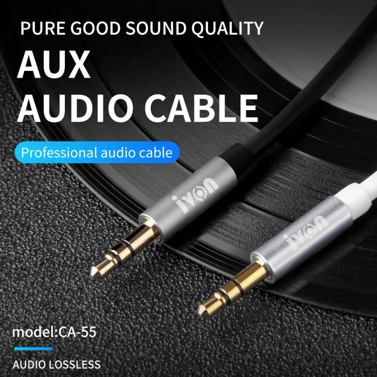 IVON CA55 3.5mm Male to Male AUX Audio Cable, Cable Length: 1m(Black) - Video & Audio Cable by IVON | Online Shopping South Africa | PMC TechLife | Buy Now Pay Later Mobicred