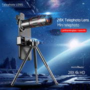 W28-QK Mobile Phone Universal Lens Telescope 28X Big Pocket + Metal Tripod Set