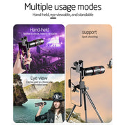 W28-QK Mobile Phone Universal Lens Telescope 28X Big Pocket + Metal Tripod Set