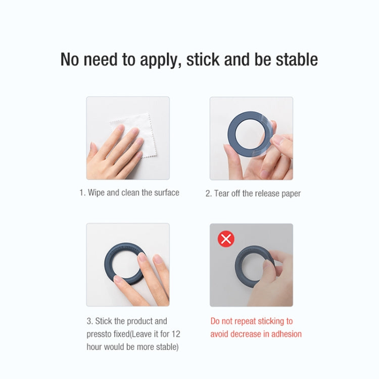 2 PCS NILLKIN Portable PU Leather Magnetic Ring Sticker (Blue) - Hand-Sticking Bracket by NILLKIN | Online Shopping South Africa | PMC TechLife