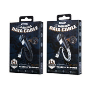 REMAX RC-177i Heymanba II 2.1A USB to 8 Pin 180 Degrees Elbow Zinc Alloy Braided Gaming Data Cable, Cable Length: 1m(Black)