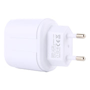 LZ-022 5V 2.4A Dual USB Ports Travel Charger, EU Plug (White)