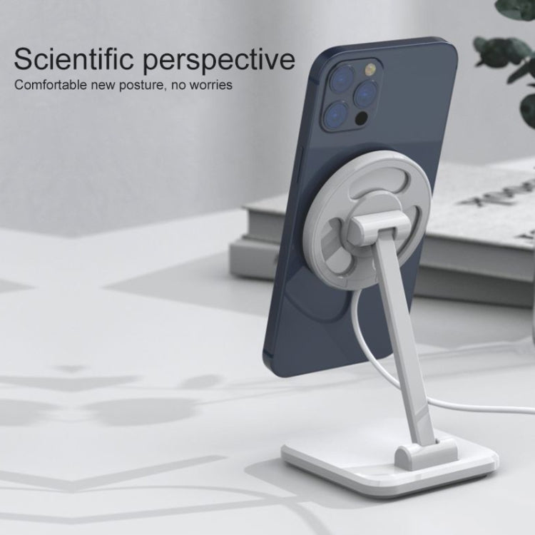 F8 Foldable Magnetic 360-degree Rotating Bracket for MagSafe Magnetic Wireless Charger (Pink) - Desktop Holder by PMC TechLife | Online Shopping South Africa | PMC TechLife