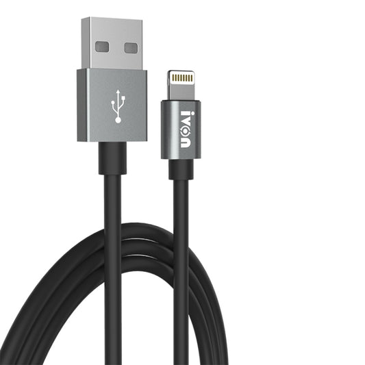 IVON CA73 2.4A 8 Pin Fast Charging Data Cable, Length: 2m(Black) - Normal Style Cable by IVON | Online Shopping South Africa | PMC Jewellery | Buy Now Pay Later Mobicred