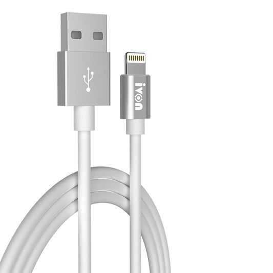 IVON CA73 2.4A 8 Pin Fast Charging Data Cable, Length: 2m(White) - Normal Style Cable by IVON | Online Shopping South Africa | PMC Jewellery | Buy Now Pay Later Mobicred