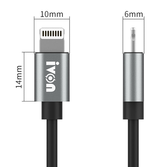 IVON CA73 2.4A 8 Pin Fast Charging Data Cable, Length: 2m(White)
