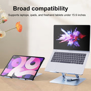 R-JUST HZ39 Triangular Swivel Lift Laptop Stand (Silver)