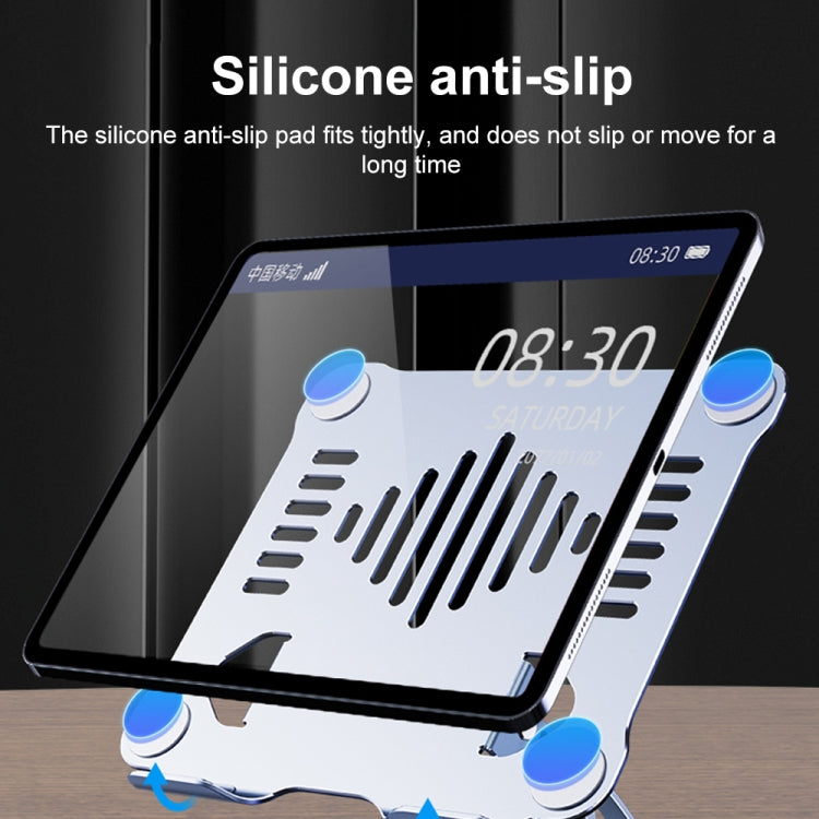 R-JUST HZ39 Triangular Swivel Lift Laptop Stand (Silver) - free shipping - PMC TechLife - Order now!