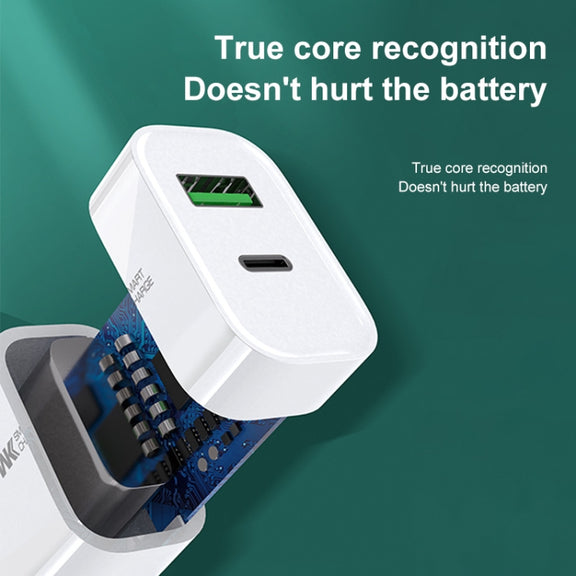 WK WP-U53 QC3.0 Charger 20W USB Type-C Maxspeed PD Fast Charger(UK Plug)