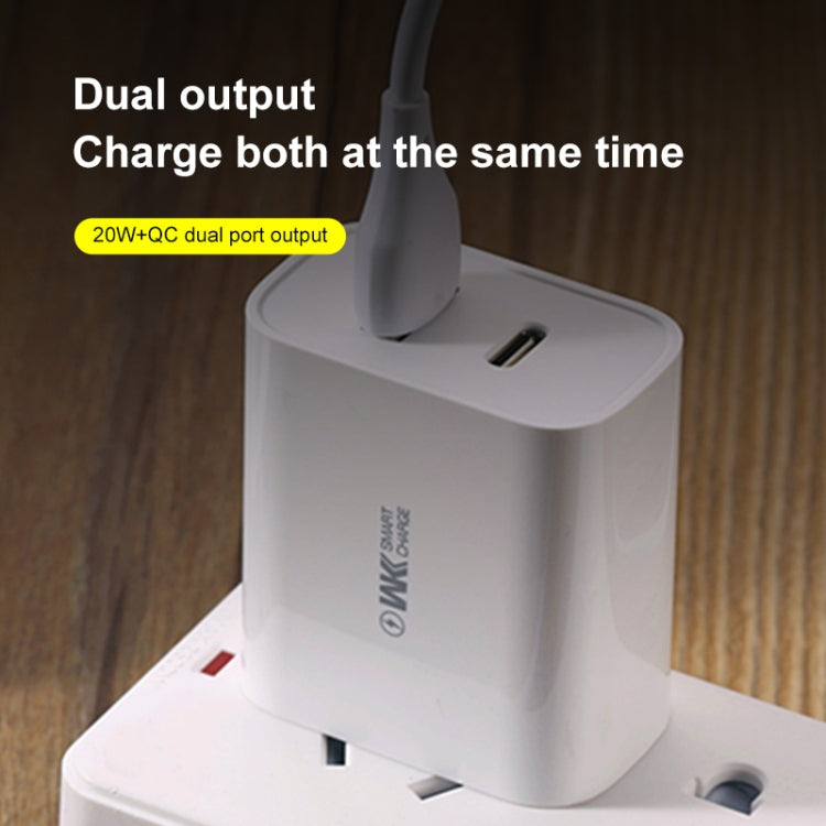 WK WP-U53 QC3.0 Charger 20W USB Type-C Maxspeed PD Fast Charger(UK Plug) - free shipping - PMC TechLife - Order now!
