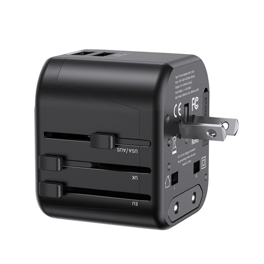 USAMS US-CC173 T55 12W Universal Multi Plug Travel Charger(Black) - free shipping - PMC Jewellery - Order now!