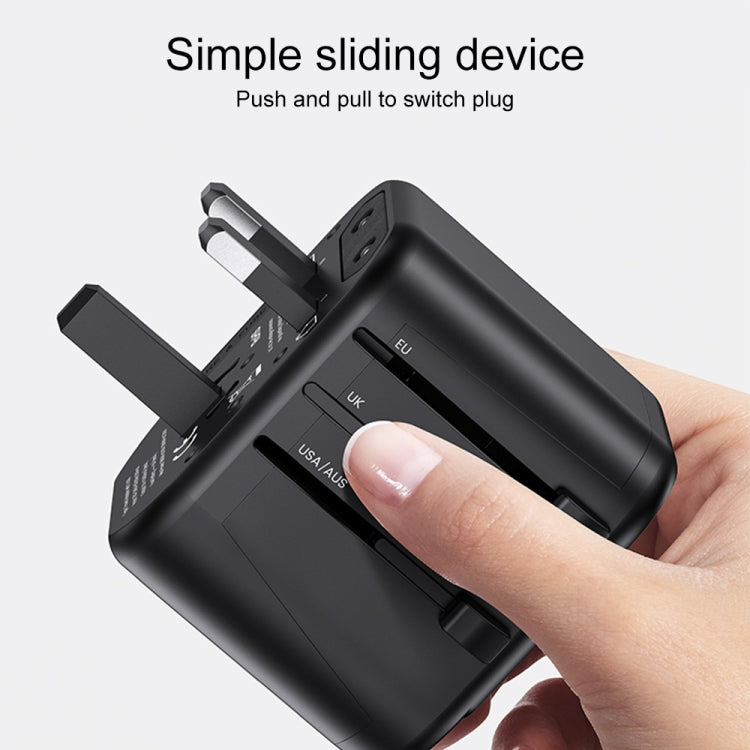 USAMS US-CC173 T55 12W Universal Multi Plug Travel Charger(Black) - free shipping - PMC TechLife - Order now!