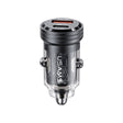 USAMS US-CC175 C35 45W Aluminum Alloy Transparent Dual USB Port Mini Car Charger (Black) - Car Charger by USAMS | Online Shopping South Africa | PMC TechLife | Buy Now Pay Later Mobicred