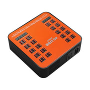 WLX-840 200W 40 Ports USB Digital Display Smart Charging Station AC100-240V, AU Plug (Black+Orange)