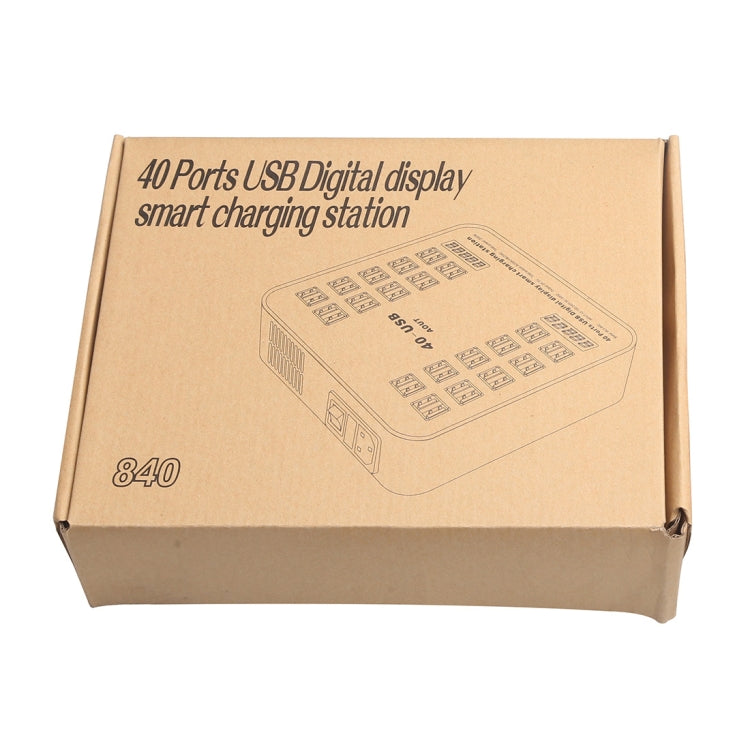 WLX-840 200W 40 Ports USB Digital Display Smart Charging Station AC100-240V, AU Plug (Black+Orange) - Multifunction Charger by PMC TechLife | Online Shopping South Africa | PMC TechLife | Buy Now Pay Later Mobicred