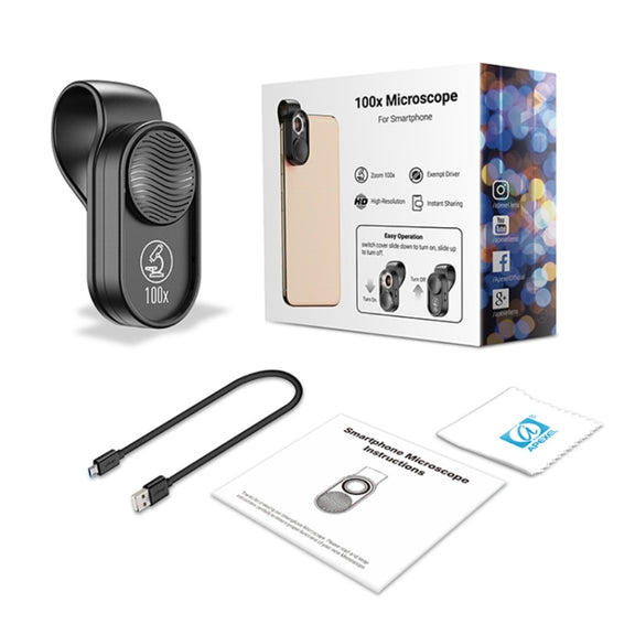 APEXEL APL-MS001 100X Smartphone Microscope with LED Light