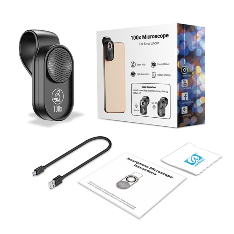 APEXEL APL-MS001 100X Smartphone Microscope with LED Light