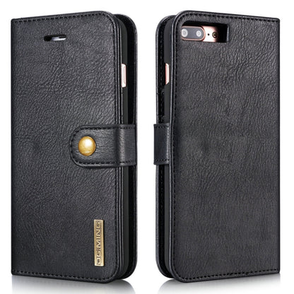 DG.MING for iPhone 8 Plus & iPhone 7 Plus Crazy Horse Texture Horizontal Flip Detachable Magnetic Protective Case with Holder & Card Slots & Wallet(Black) - More iPhone Cases by DG.MING | Online Shopping South Africa | PMC Jewellery | Buy Now Pay Later Mobicred