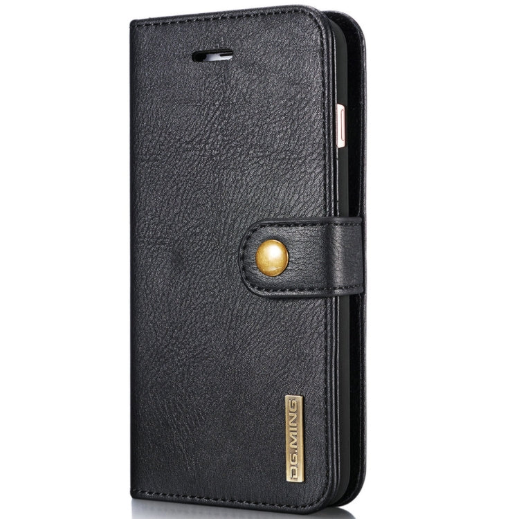 DG.MING for iPhone 8 Plus & iPhone 7 Plus Crazy Horse Texture Horizontal Flip Detachable Magnetic Protective Case with Holder & Card Slots & Wallet(Black) - More iPhone Cases by DG.MING | Online Shopping South Africa | PMC Jewellery | Buy Now Pay Later Mobicred
