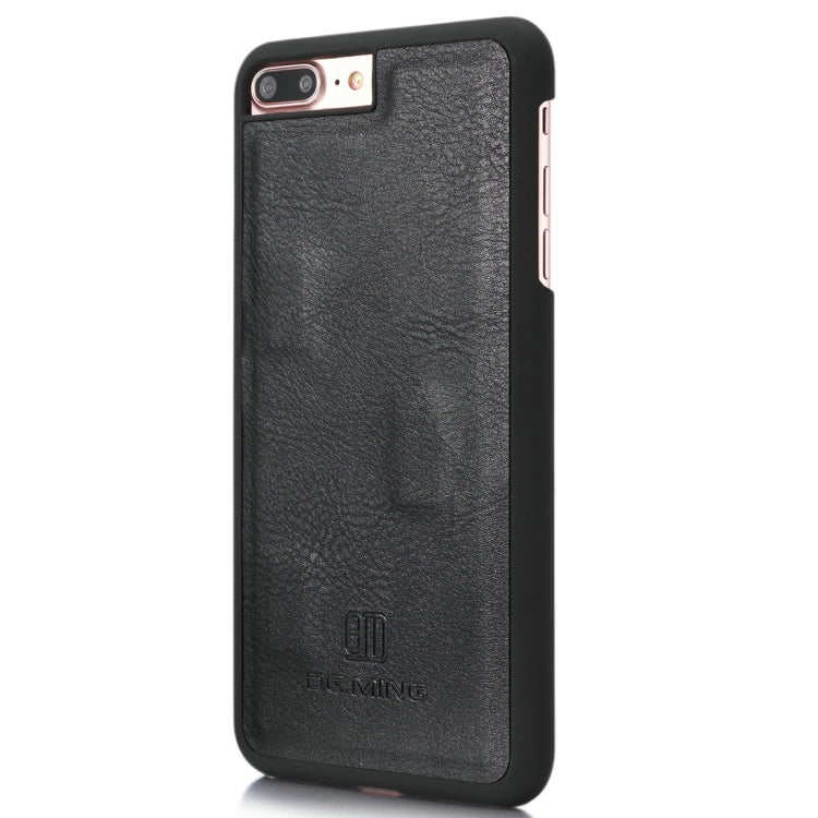 DG.MING for iPhone 8 Plus & iPhone 7 Plus Crazy Horse Texture Horizontal Flip Detachable Magnetic Protective Case with Holder & Card Slots & Wallet(Black) - More iPhone Cases by DG.MING | Online Shopping South Africa | PMC Jewellery | Buy Now Pay Later Mobicred