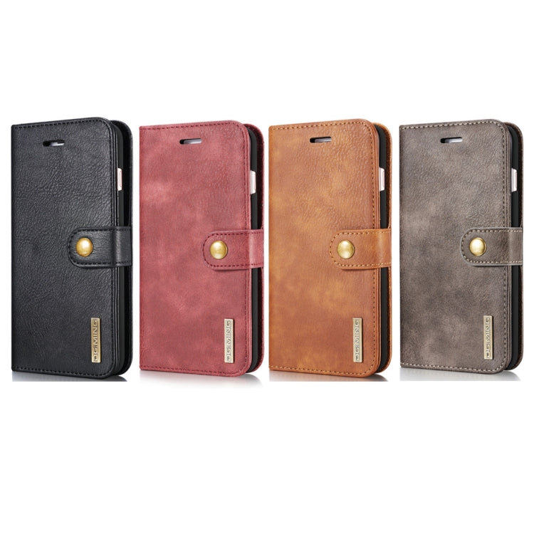 DG.MING for iPhone 8 Plus & iPhone 7 Plus Crazy Horse Texture Horizontal Flip Detachable Magnetic Protective Case with Holder & Card Slots & Wallet(Black) - More iPhone Cases by DG.MING | Online Shopping South Africa | PMC Jewellery | Buy Now Pay Later Mobicred