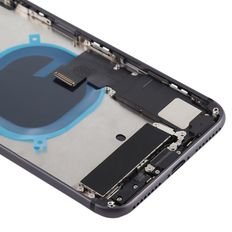 Battery Back Cover Assembly with Side Keys & Vibrator & Speaker Ringer Buzzer & Power Button + Volume Button Flex Cable & Card Tray for iPhone 8 Plus(Black)